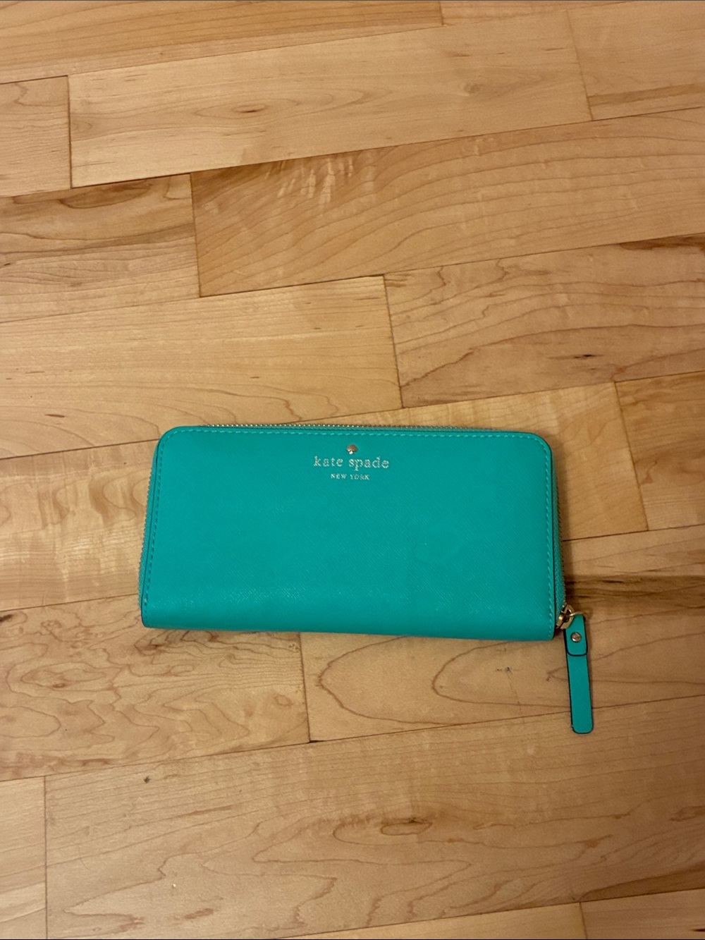 kate spade Teal Zip Around Continental Wallet